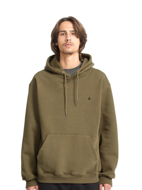 Volcom Едноцветен Мъжки Суитшърт с Качулка В Ма...