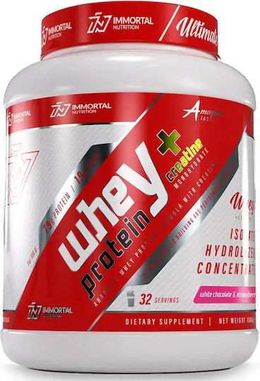 Immortal Nutrition Whey Protein + Creatine Protein Whey with Creatine & Flavor White Chocolate & Strawberry 1kg