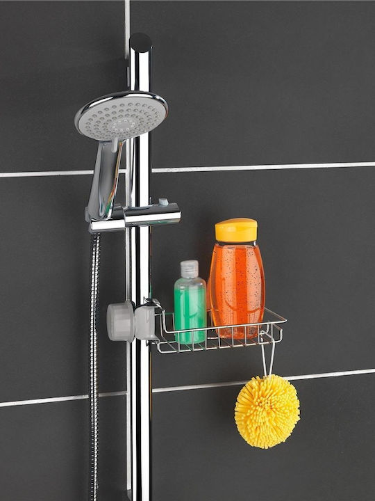 Wenko Wall Mounted Bathroom Shelf Metallic Silver