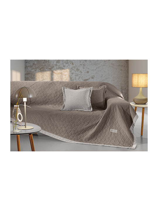 Guy Laroche Avalon Zweisitzer-Sofa Überwurf Samtig 170x250cm Grau