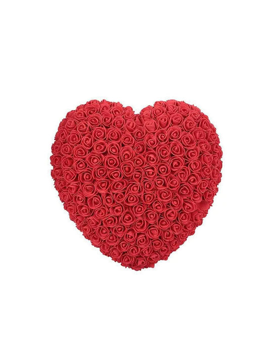 Heart-Shaped Floral Arrangement Foam Roses Handmade Red 35 cm