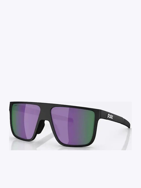 Bliz Men's Sunglasses with Black Plastic Frame and Multicolour Mirror Lens