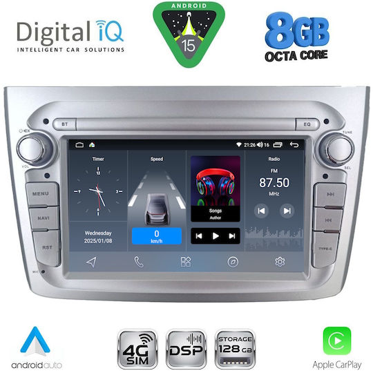 Digital IQ Ηχοσύστημα Αυτοκινήτου για Alfa Romeo Mito 2008-2018 (Bluetooth/USB/WiFi/GPS/Apple-Carplay/Android-Auto)