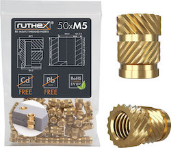 Ruthex Threaded Inserts M5 – 50 Pcs