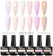 Set 6 Gel Pieces 7 Ml Gold Pink Glitter
