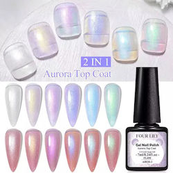 Setlily Gel 2in1 Top Coat Jelly Shell Aurora 7ml Holographic Finish