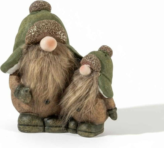 Dekorative Elf Gnome Doppel Grün Mütze 15 cm Zen Collection 52055