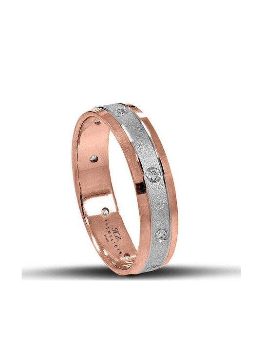 Themelidis Jewels Σετ Βέρες Δίχρωμες 9Κ με Ματ Φινίρισμα και Ζιργκόν