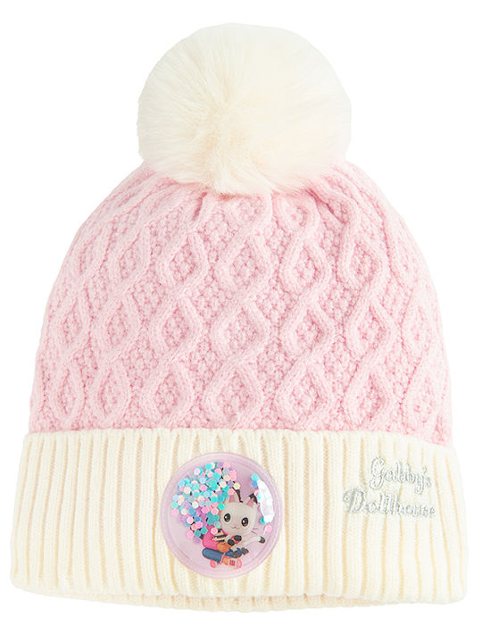 Kids Beanie Knitted Pink