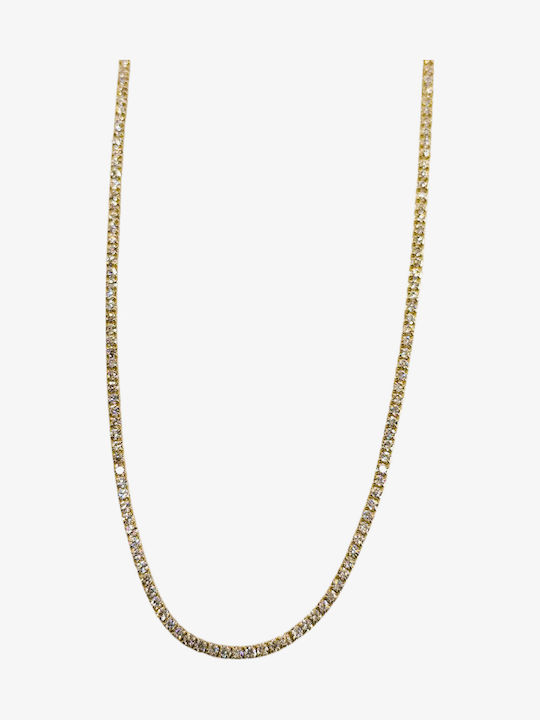 Damentikette Aus Silber Vergoldet Zirkon Silver 925