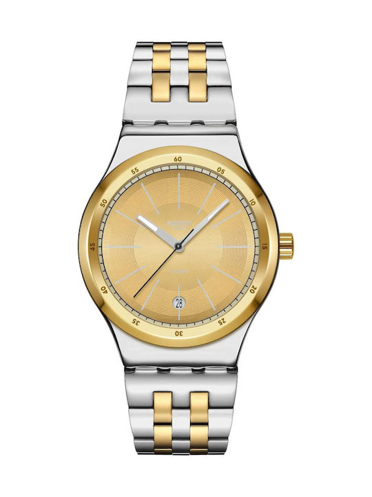 Swatch Swatch Γυναικείο Ρολόι Αυτόματο με Ασημί Μεταλλικό Μπρασελέ