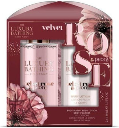 Grace Cole Velvet Rose & Peony Glamorous Glow Skin Care Set for Moisturizing & Body Cleaning 2pcs