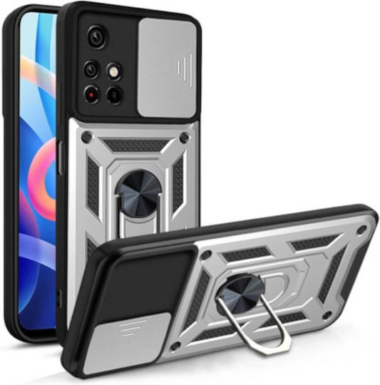 Bodycell Armor Slide Umschlag Rückseite Silber (Xiaomi 11T / 11T Pro)