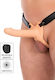Gurtzeug Strap-Ons Hohlmodell aus Silikon & Kabellose Fernbedienung Hidden Desire Inferno Hohlpenis Strap-On Vibrator aus Fleisch 18cm