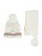 Kinder Mütze Set Gestrickt Beige