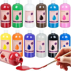 Ακρυλικά Χρώματα Ζωγραφικής Maaleo Poster Paints – Σετ 12x1000ml