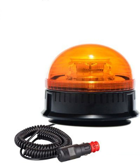 LED Short Beacon Orange 1 Function Magnet Suction Cup 12v24v