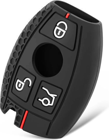 Silicone Key Case 3 Buttons Mercedes Benz Black