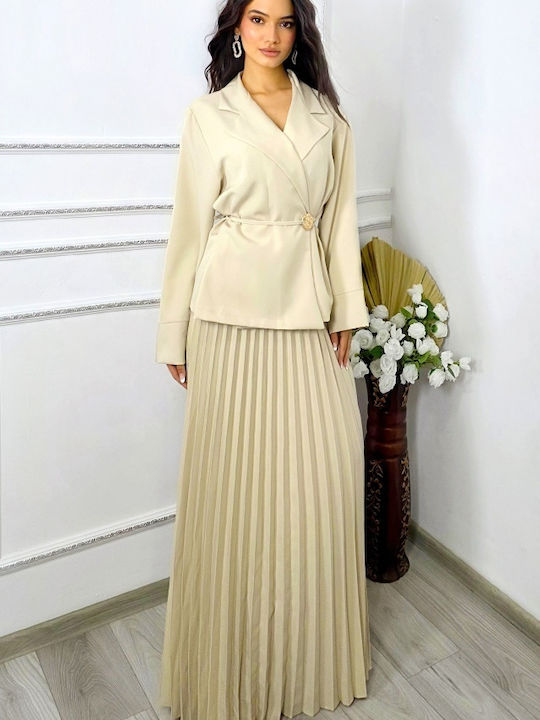Set with Maxi Skirt Cream