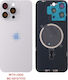 Iphone 15 Pro Battery Cover + Camera Lens + Metal Plate + Magsafe Titanium White