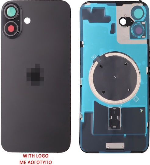 Carcase Telefoane Mobile iPhone 16 Plus Capac Baterie + Lentilă Cameră + Placă Metalică + Magsafe Albă