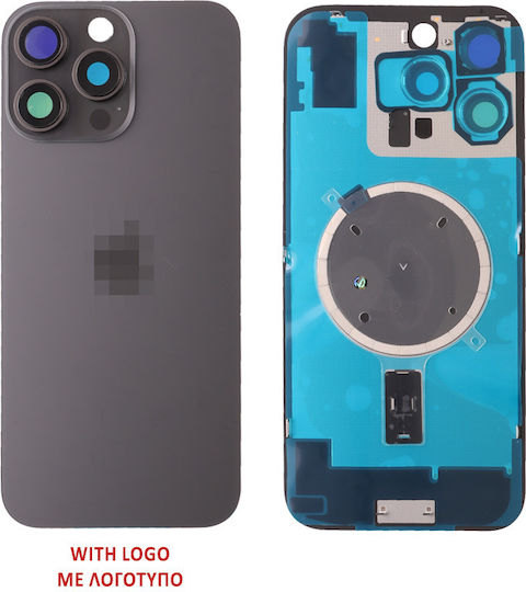 iPhone 16 Pro Battery Cover + Camera Lens + Metal Plate + Magsafe Titanium Black