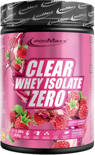 IronMaxx Clear Whey Isolate ZERO Protein Molke Laktosefrei mit Geschmack Raspberry 400gr