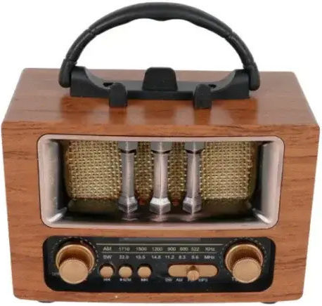 Cmik MK-263BT Retro Επιτραπέζιο Ραδιόφωνο Επαναφορτιζόμενο με Bluetooth και USB Καφέ