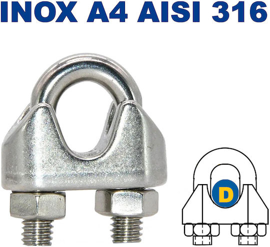 M8248-d8 Wire Rope Clamp Ø8mm Inox A4-aisi 316