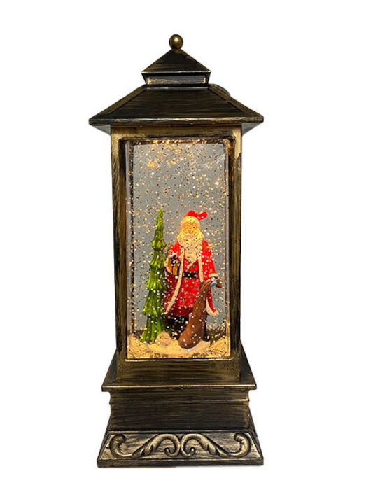 Ornament de Crăciun Lanternă Luminat cu Moș Crăciun Baterie 11x11x29cm 1buc