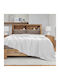 Lino Home Cocoon Κουβέρτα Πικέ Μονή 170x240εκ. Λευκό