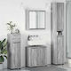 vidaXL Waschtisch mit Waschbecken, Spiegel & Säule L60xB60xH20cm Gray Sonoma