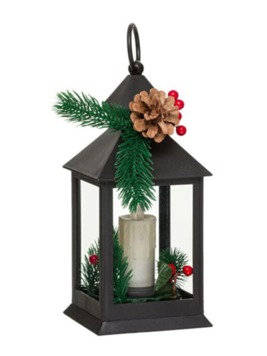 Velve Crăciun Plastic Lampion Negru 26x11cm.