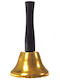 Goldene Metallglocke mit Holzgriff 12cm