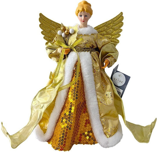 Decorațiune De Crăciun Regina Zăpezii Vârf De Brad Auriu 30cm