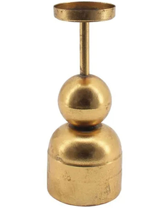 Marhome Base Candle Holder Metal in Gold Color 8.5x8.5x21cm 1pcs