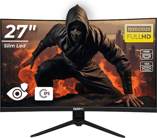 OptimX MT27Y IPS Curbat Gaming Monitor 27" FHD 1920x1080 cu Timp de Răspuns 4ms GTG Argintiu