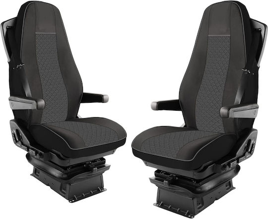 Комплект Калъфи За Камион 2 Бр Volvo Fh 2013+ Сив Еко Кожа