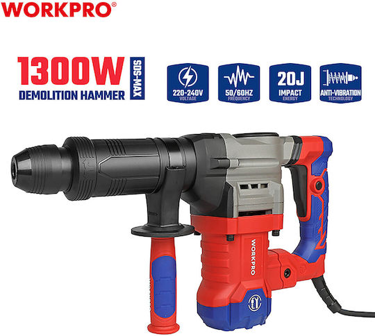 WorkPro Impact Demolition Hammer Electric 1300W with Chuck SDS Max WP470609