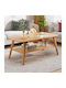 Rectangular Central Coffee Table Komela Made of Solid Wood Natural Shade W100xD48xH45cm