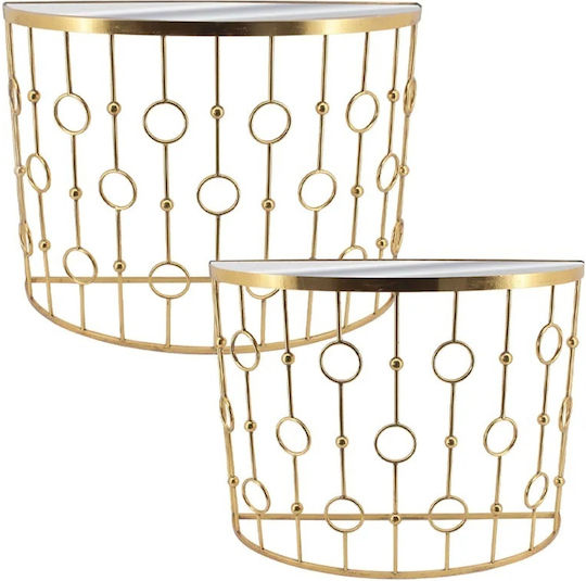 Rundes Zentral Kaffeetisch Mit Metall Gold M100.5xL35.5xH75.5cm