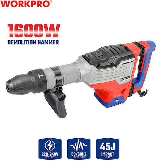 WorkPro Impact Demolition Hammer Electric 1600W with Chuck SDS Max WP470605