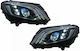 Front Lights Set Mercedes-Benz C-Class W205 14-20 Upgrade to Maybach Full Led DRL Black Motor Carner