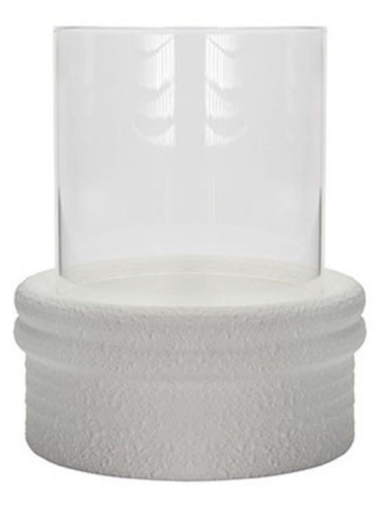 Candle Holder Glass in White Color 13.5x15.5cm 1pcs