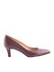 Leather Burgundy Medium Heels