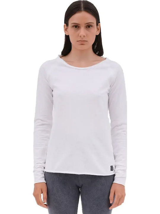 Bluza Damă Bumbac Vara Mânecă Lungă Alb