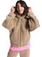 Women's Cardigan with Zipper Brown