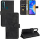 Wallet Piele / Piele artificială / Silicon Negru (TCL 20 SE)