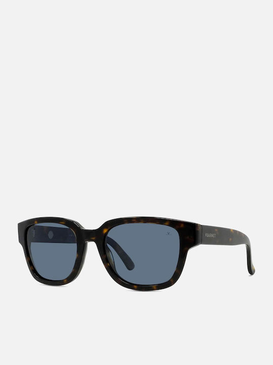Men's Sunglasses with Brown Tartaruga Plastic Frame and Blue Lens