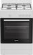 Indesit Aragaz cu Gaz Natural 64lt cu Plite pe Gaz Natural L60cm. Albă